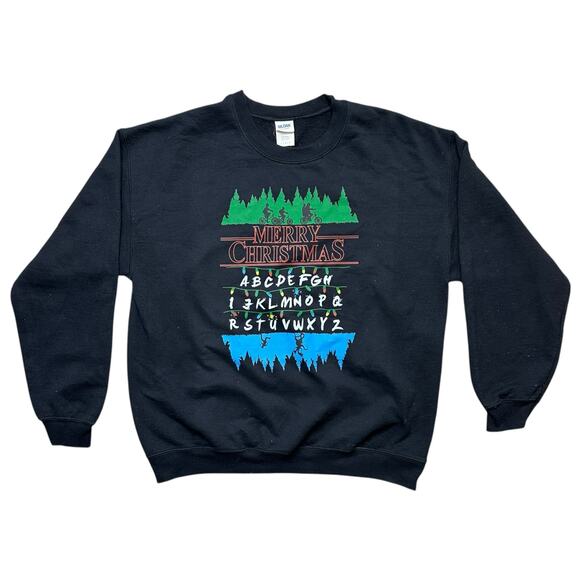 Stranger Things Christmas Alphabet Sweatshirt Crew Neck Long Sleeve Large - Picture 1 of 5